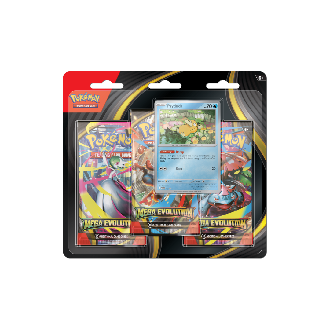 Pokmon TCG: Mega Evolution 3-Pack Blister  Psyduck (English)  CRACK THE  PACK